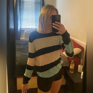 BNWOT divided striped long sleeve tee